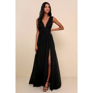 Lulus Heavenly Hues Black Maxi Dress - Size M